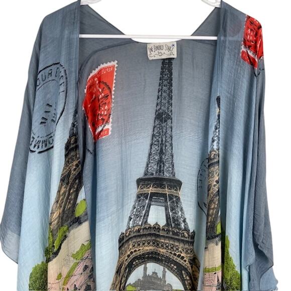 One Hundred Stars By 2CHIC Open Size, Paris Eiffel Tower Kimono - Picture 2 of 8
